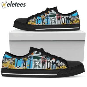 Cat Mom License Plate Low Top Shoes