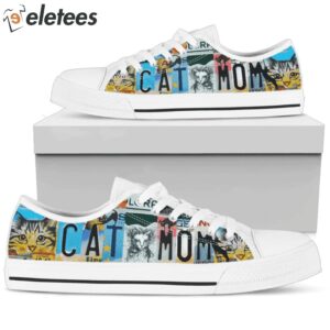Cat Mom License Plate Low Top Shoes1