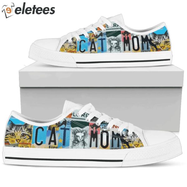 Cat Mom License Plate Low Top Shoes