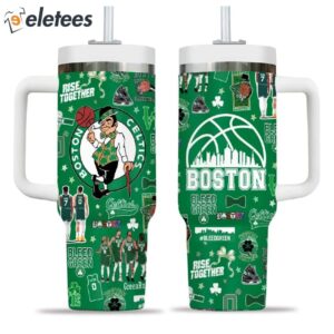 Celtics Bleed Green Rise Together Stanley 40oz Tumbler