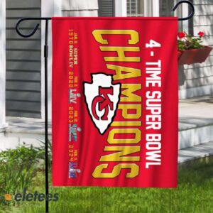 Chiefs 4X Time Super Bowl Champions Flag 4