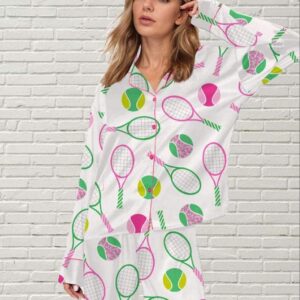 Colorful Tennis Long Sleeve Pajama Set
