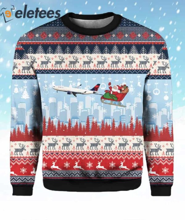 Delta Air Lines A330 Ugly Christmas Sweater