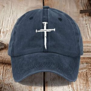 Distressed Washed Cotton Faith Print Hat