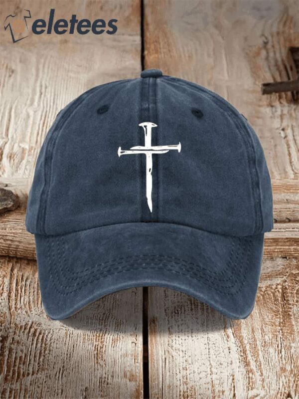 Distressed Washed Cotton Faith Print Hat