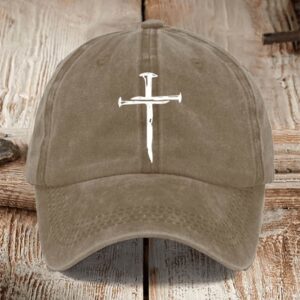 Distressed Washed Cotton Faith Print Hat1