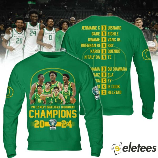 Ducks 2024 Pac-12 Men’s Basketball Tournament Champions Shirt