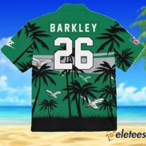 Eagles Saquon Barkley Kelly Green Hawaiian Shirt 2