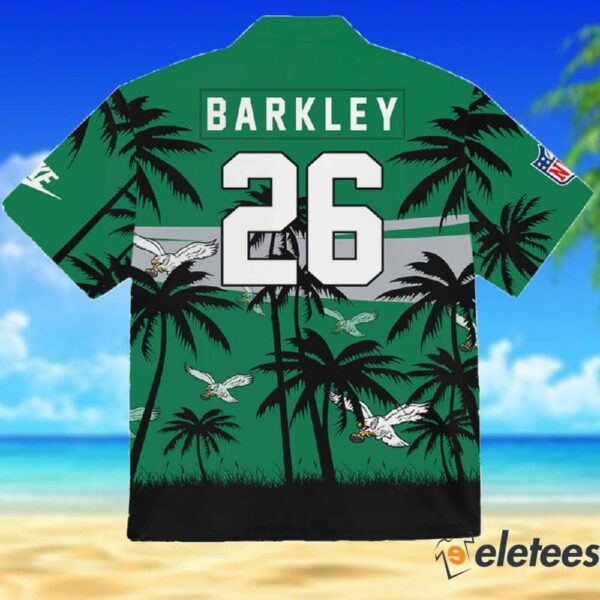 Eagles Saquon Barkley Kelly Green Hawaiian Shirt