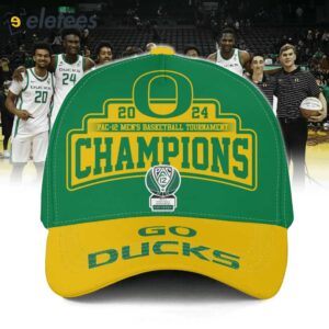 Go Ducks 2024 Pac-12 Men’s Basketball Tournament Champions Cap