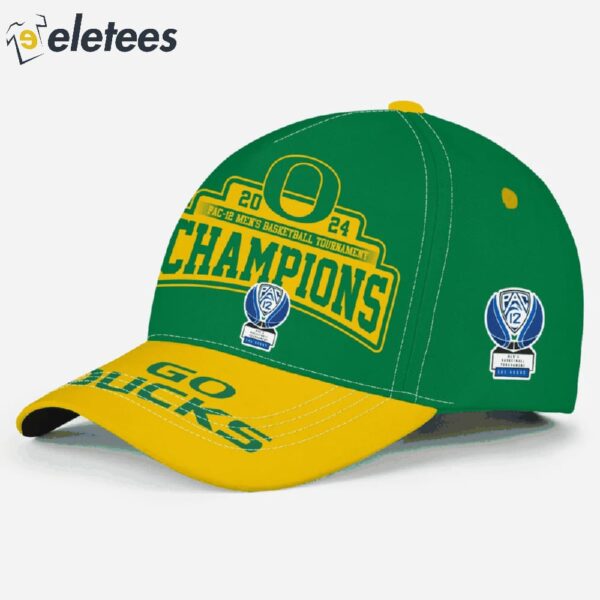 Go Ducks 2024 Pac-12 Men’s Basketball Tournament Champions Cap