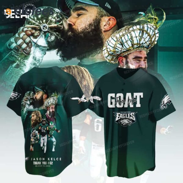 Goat Jason Kelce Thank You #62 Baseball Jersey