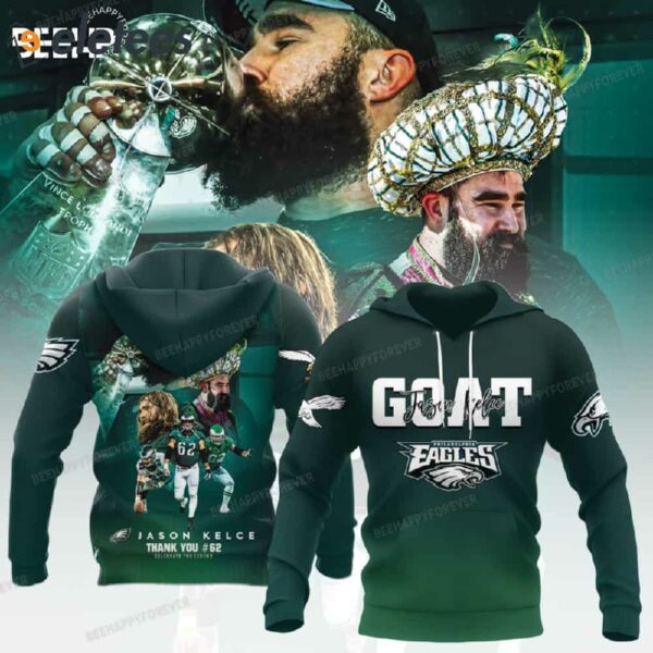 Goat Jason Kelce Thank You #62 Celebrate The Legend Hoodie