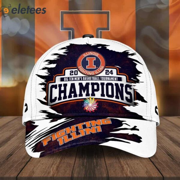 Illinois Fighting Illini Big Ten Men’s Basketball Champions 2024 Cap