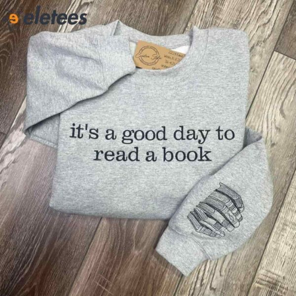 It’s A Good Day To Read A Book Embroidered Crewneck Sweatshirt