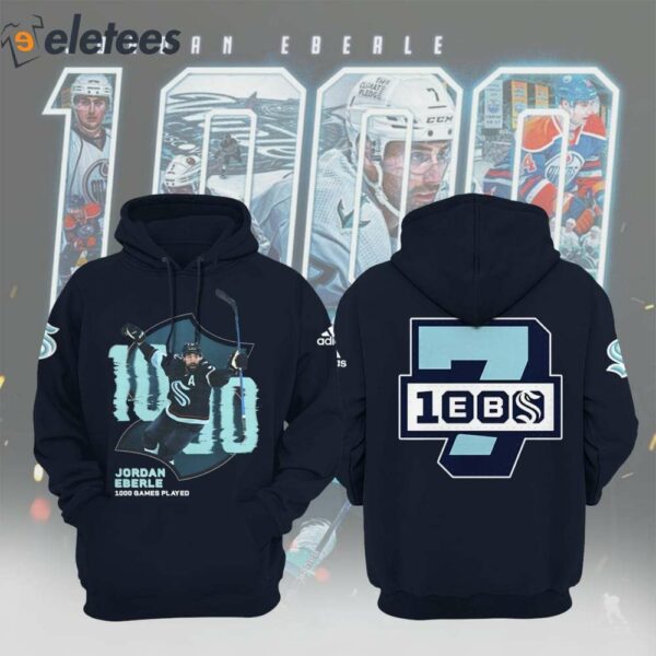 Jordan Eberle 1000th Game Kraken Hoodie