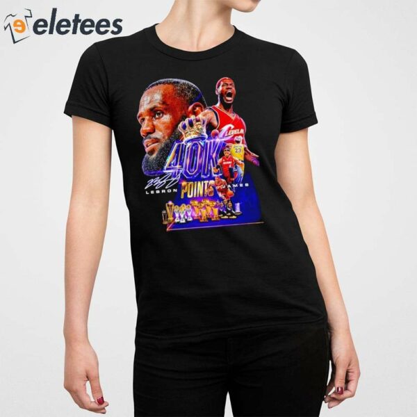 Lebron James 40k Points Signature Shirt