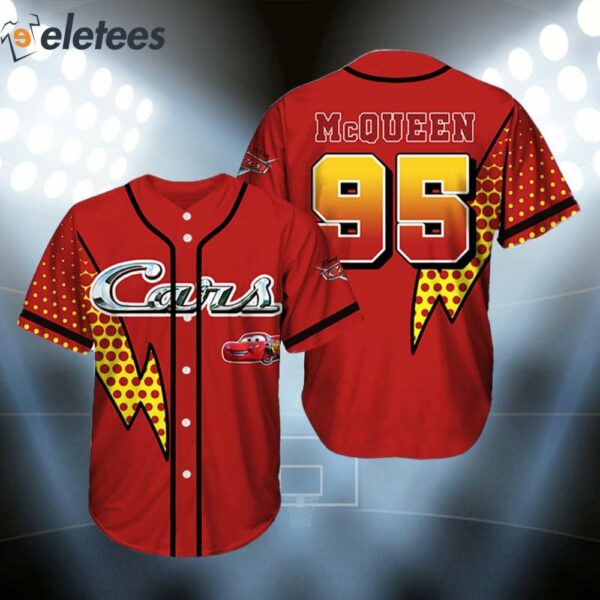 Lightning McQueen Cars Custom Name Baseball Jersey