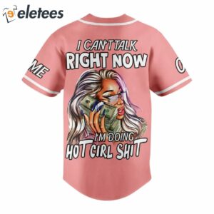 Megan Thee Stallion I Cant Talk Right Now Im Doing Hot Cirl Shit Baseball Jersey2