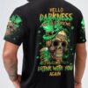 Men’s St. Patricks Day St. Patricks Day Hello Darkness My Old Friend Beer Skull Print T-Shirt