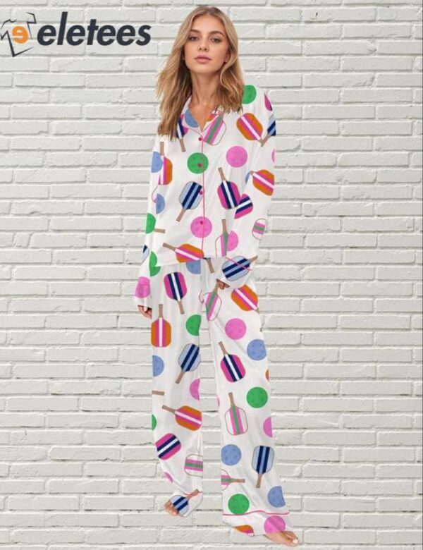 Pickleball Graphic Long Sleeve Pajama Set