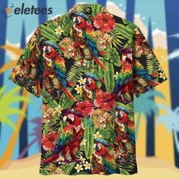Pirate Parrot Tropical Hawaiian Shirt