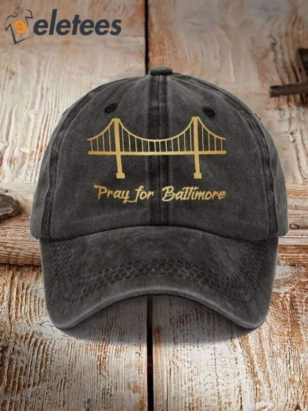 Pray For Baltimore Bridge Print Sun Hat