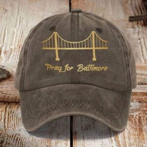 Pray For Baltimore Bridge Print Sun Hat1
