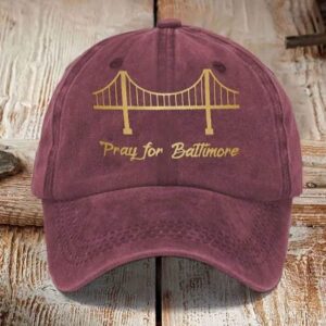 Pray For Baltimore Bridge Print Sun Hat2