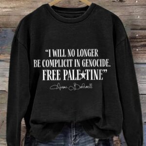 Retro I Will No Longer Be Complicit In Genocide Print Sweatshirt1