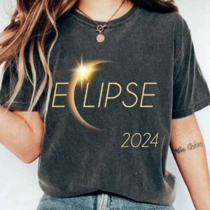 Retro Solar Eclipse 2024 Print T-Shirt