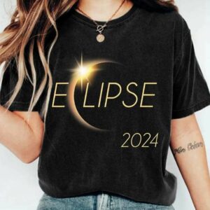 Retro Solar Eclipse 2024 Print T Shirt 2