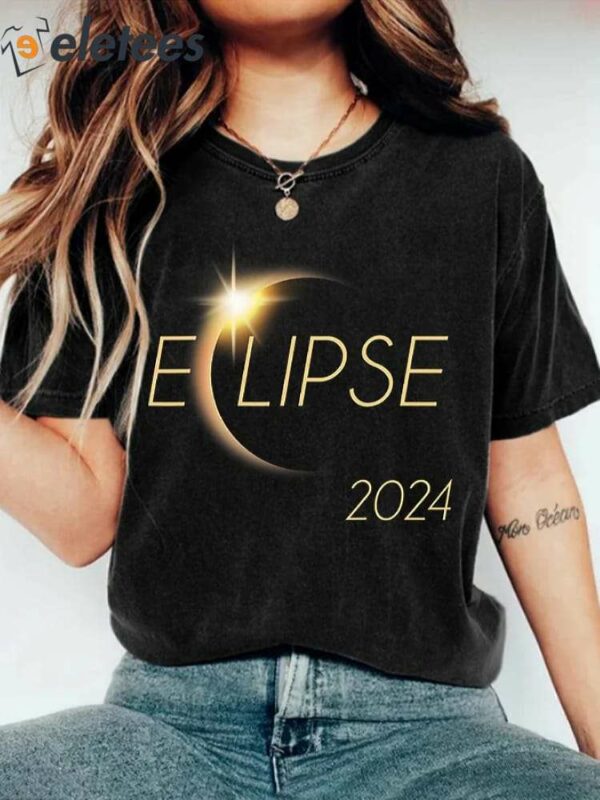 Retro Solar Eclipse 2024 Print T-Shirt