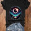 Retro Solar Eclipse Of April 8 2024 Print V-neck T-Shirt