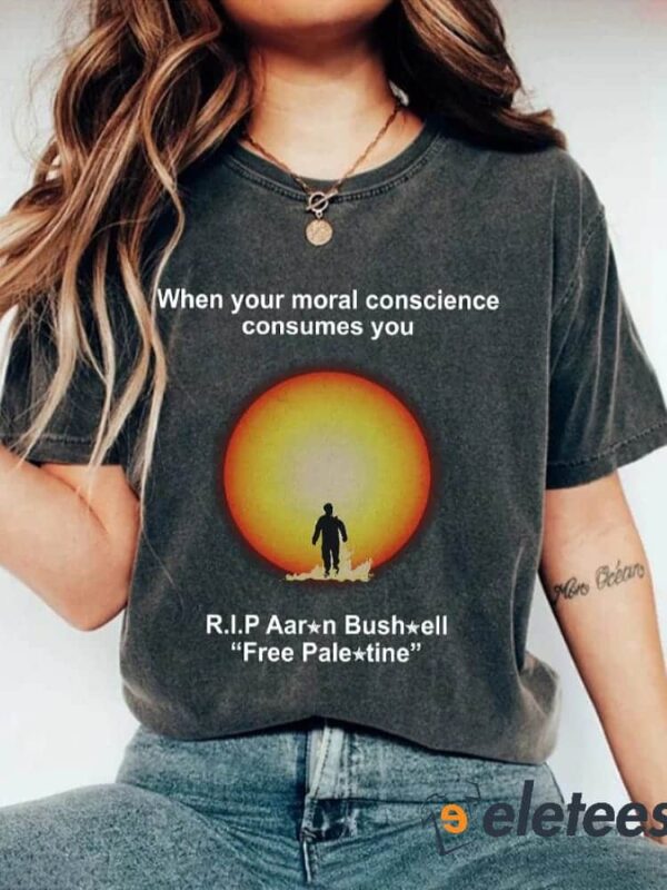 Retro When Your Moral Conscience Consumes You Rip Aaron Print T-Shirt