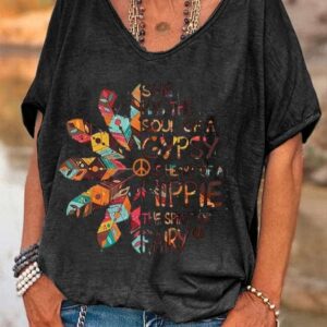 She Has The Soul Of A Gypsy The Heart Of A Hippie The Spirit Of Airy V neck Womens Shirt 3