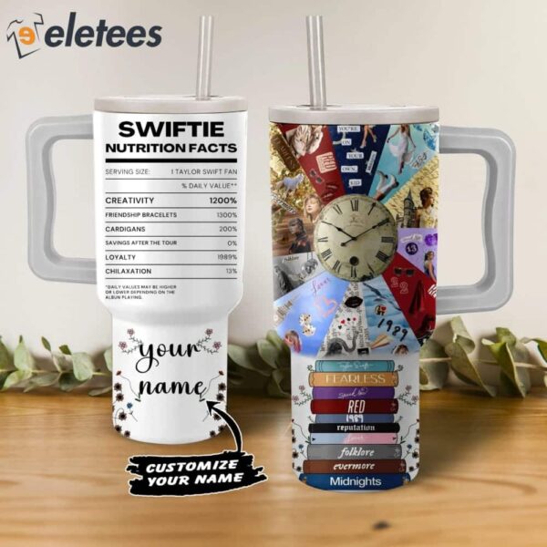 Swiftie Nutrition Facts Custom Name Tumbler