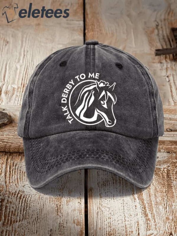 Talk Derby To Me printed hat