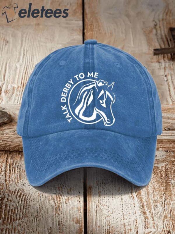 Talk Derby To Me printed hat