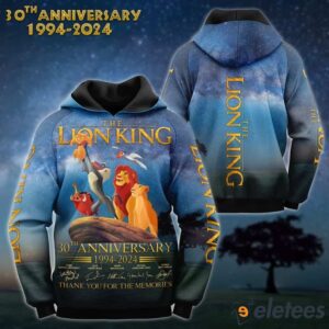 The Lion King 30 Years Anniversary 1994 2024 Thank You For The Memories Hoodie