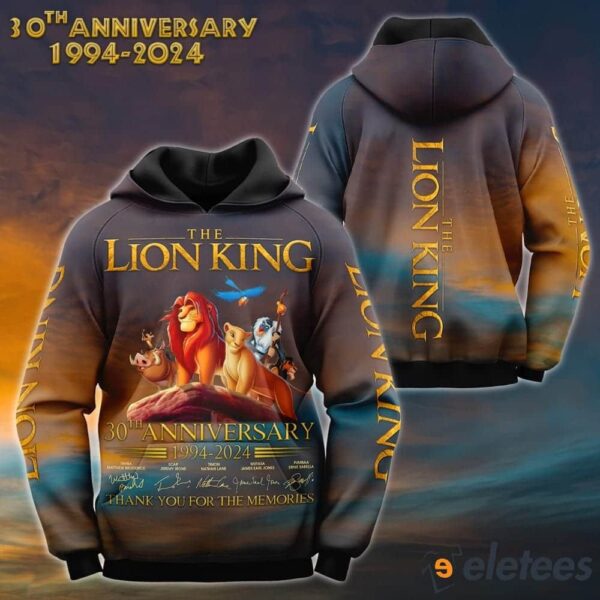 The Lion King 30 Years Anniversary Thank You For The Memories 3D Hoodie