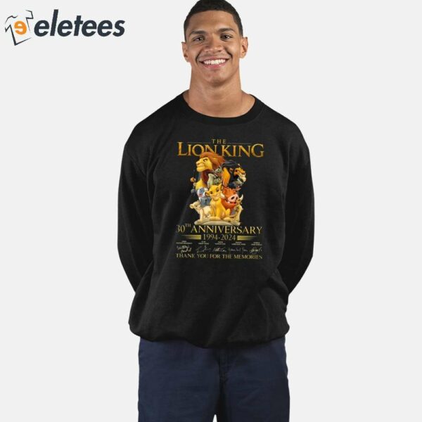 The Lion King 30th Anniversary 1994-2024 Thank You For The Memories Shirt