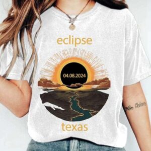 Total Solar Eclipse 2024 Texas Print T-Shirt