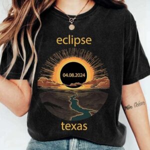 Total Solar Eclipse 2024 Texas Print T Shirt 2