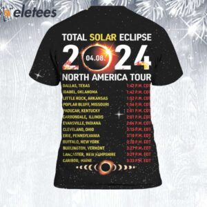 Total Solar Eclipse April 8 2024 North America Tour Shirt 2
