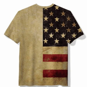 Vintage American Flag Courtesy Of The Red White And Blue Mens Round Neck T Shirt1