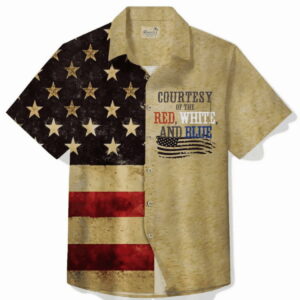Vintage American Flag Courtesy Of The Red White And Blue Mens Shirt
