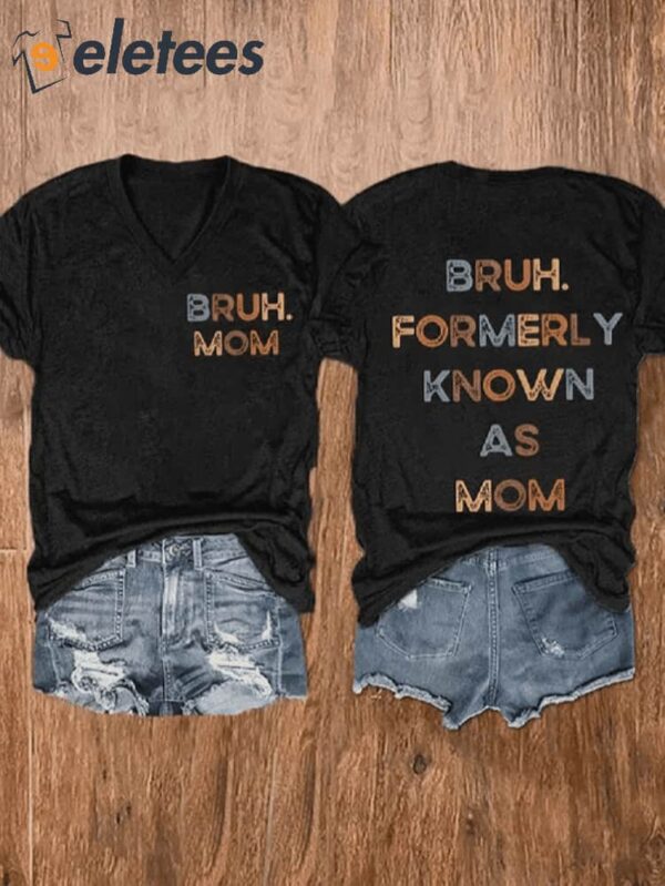 Women’S Bruh Mom Print Casual T-Shirt