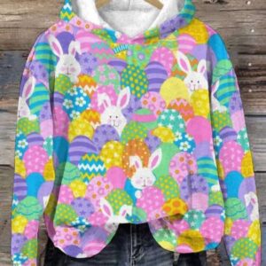 WomenS Bunny Print Long Sleeve Sweatshirt1