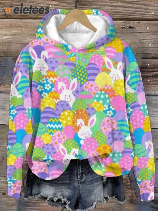 Women’S Bunny Print Long Sleeve Sweatshirt